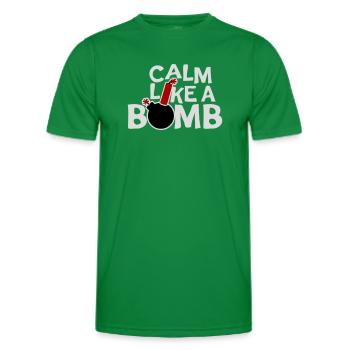 Calme comme une bombe Paradoxe Ironie Humour Blague explosive - T-shirt sport Homme - vert - Devant - AI Model Male 178 dark (178cm)