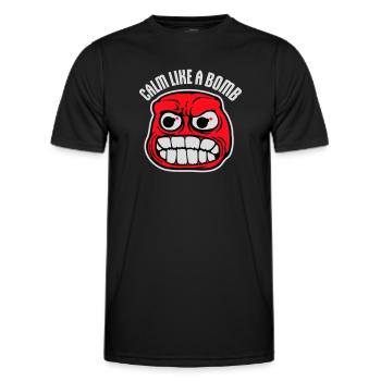 Calm Like Bomb Paradox Irony Humor Explosive Joke - Men's Functional T-Shirt - black - Front - AI Model Male 178 dark (178cm)
