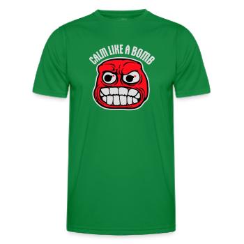 Calme comme une bombe Paradoxe Ironie Humour Blague explosive - T-shirt sport Homme - vert - Devant - AI Model Male 178 dark (178cm)