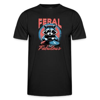 Funny Raccoon - Männer Funktions-T-Shirt - Schwarz - Vorne - AI Model Male 178 dark (178cm)