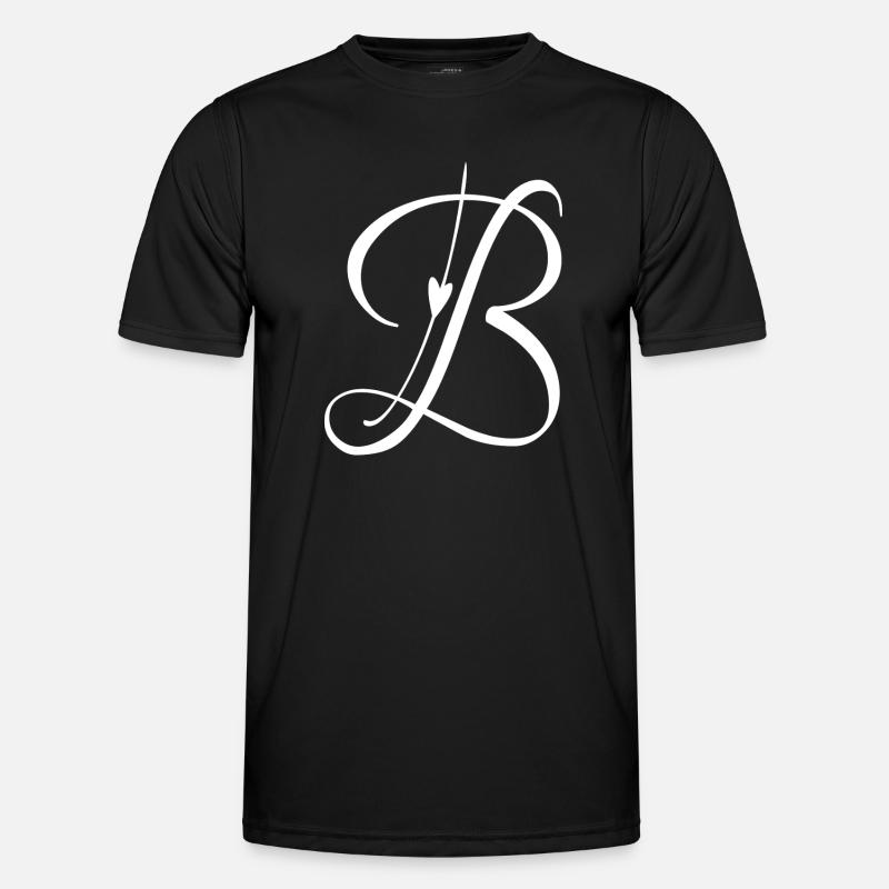Buchstabe B Initiale Alphabet Monogramm Taschenstil - Männer Funktions-T-Shirt - Schwarz