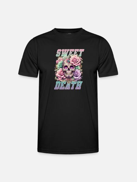 Fleurs Crâne Beauté Floraison - T-shirt sport Homme - noir