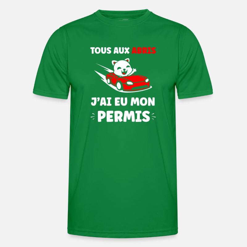 Panda in Red Cabrio Allowed Men's Functional T-Shirt