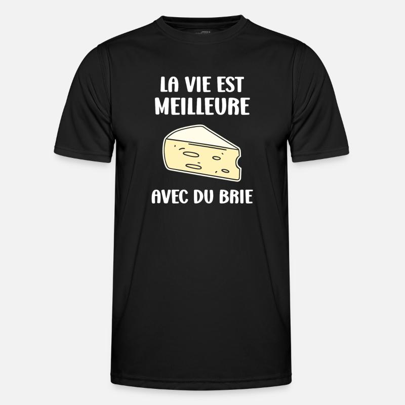 Humor brie cheese - Men's Functional T-Shirt - black