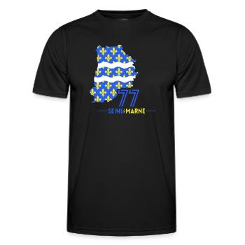 Seine et Marne 77 - Men's Functional T-Shirt - black - Front - AI Model Male 178 dark (178cm)