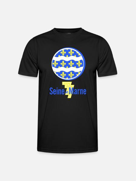 Logo Seine et Marne 77 - Men's Functional T-Shirt - black