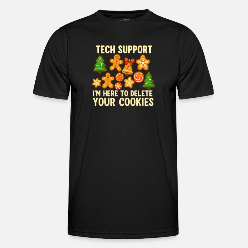 Tech Support Cookie Christmas Meme - Men's Functional T-Shirt - black