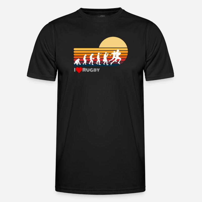 Rugby Retro Evolution Sunset - Men's Functional T-Shirt - black