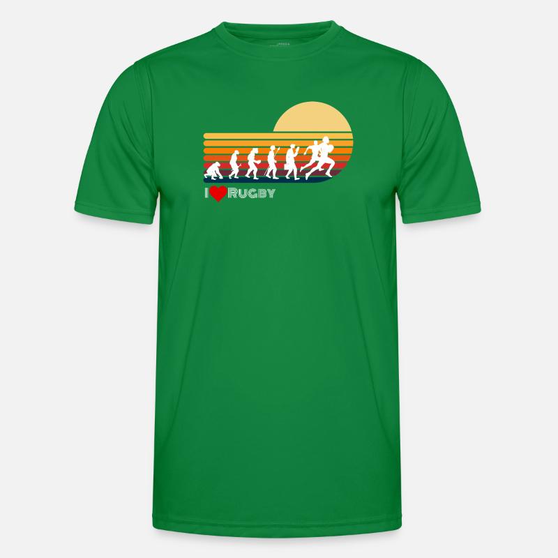Rugby Rétro Evolution Coucher de soleil T-shirt sport Homme