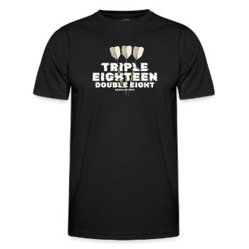 Vintage 1970's Darts Checkout - Men's Functional T-Shirt - black - Front - AI Model Male 178 dark (178cm)