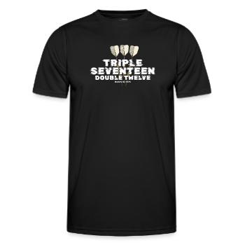 Vintage 1975 Darts Checkout - Men's Functional T-Shirt - black - Front - AI Model Male 178 dark (178cm)