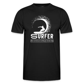 Surfer Wave Winner Design pour les fans de surf - T-shirt sport Homme - noir - Devant - AI Model Male 178 dark (178cm)