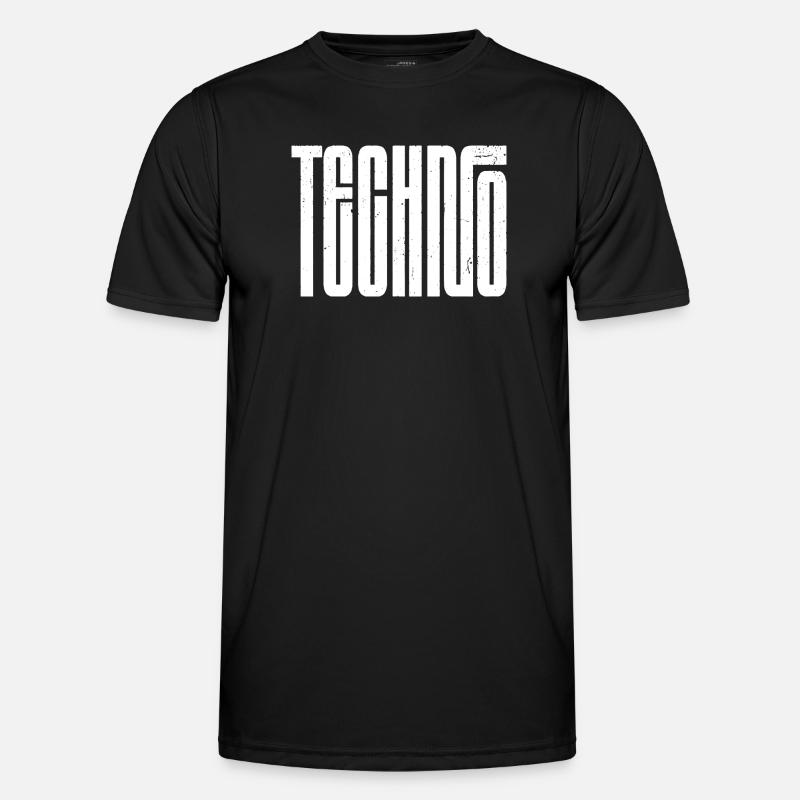 Techno Bold Retro Typography - Men's Functional T-Shirt - black