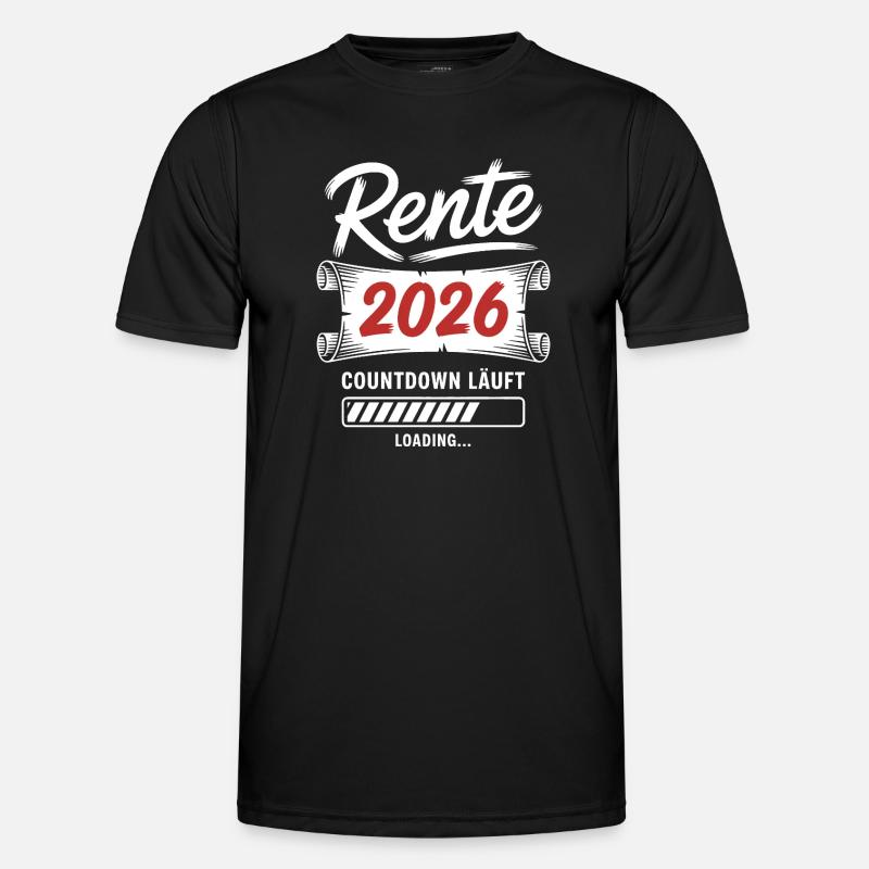Rente 2026 Countdown läuft - Männer Funktions-T-Shirt - Schwarz