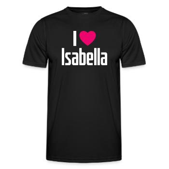 I Love Isabella Pinkes Herz Ich liebe Isabella - Männer Funktions-T-Shirt - Schwarz - Vorne - AI Model Male 178 dark (178cm)