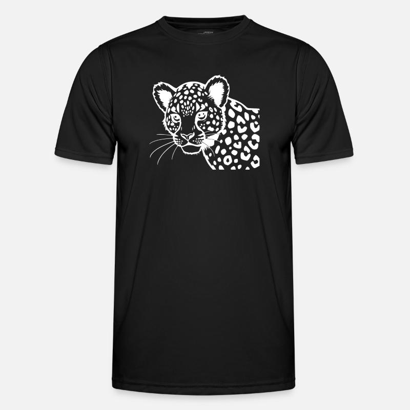 Leopard - Männer Funktions-T-Shirt - Schwarz