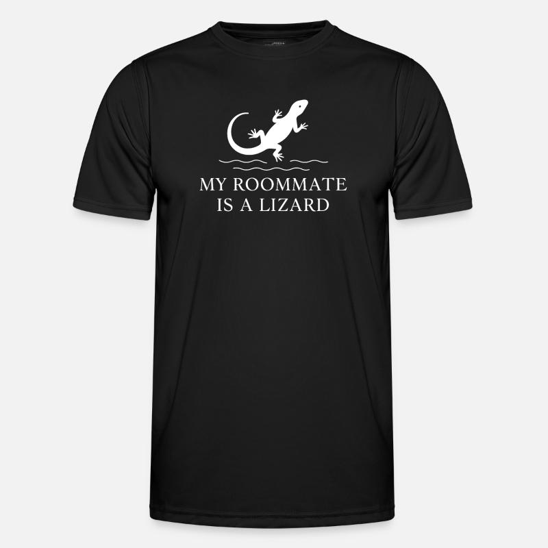 My roommate is a lizard - Men's Functional T-Shirt - black