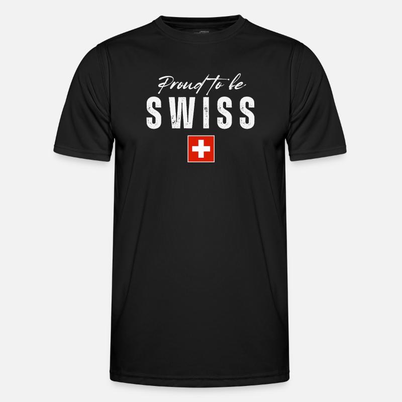 Schweizer Pride, Schweizer Flagge - Männer Funktions-T-Shirt - Schwarz