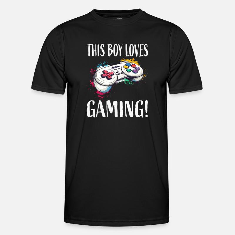 Dieser Junge liebt Gaming Controller - Männer Funktions-T-Shirt - Schwarz