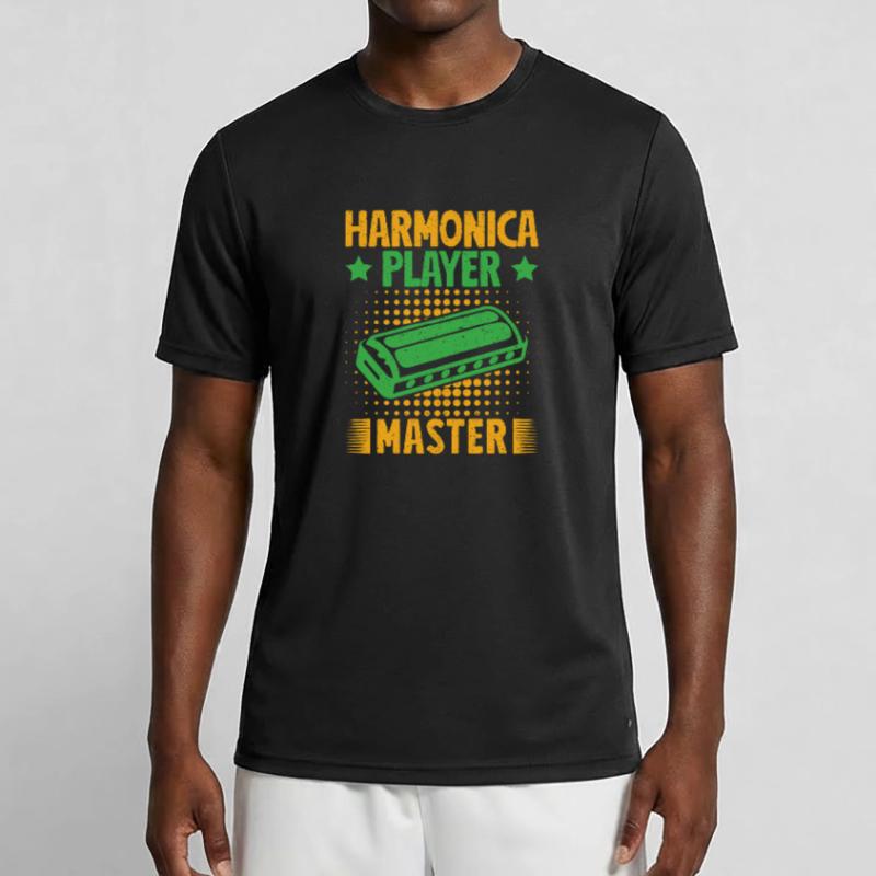 Funny Harmonica Player Master Harmonica Männer Funktions-T-Shirt