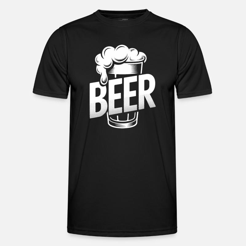 Bier – Cool Beer Logo - Männer Funktions-T-Shirt - Schwarz