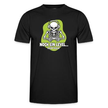 Gamer Skelett Noch Ein Level - Männer Funktions-T-Shirt - Schwarz - Vorne - AI Model Male 178 dark (178cm)