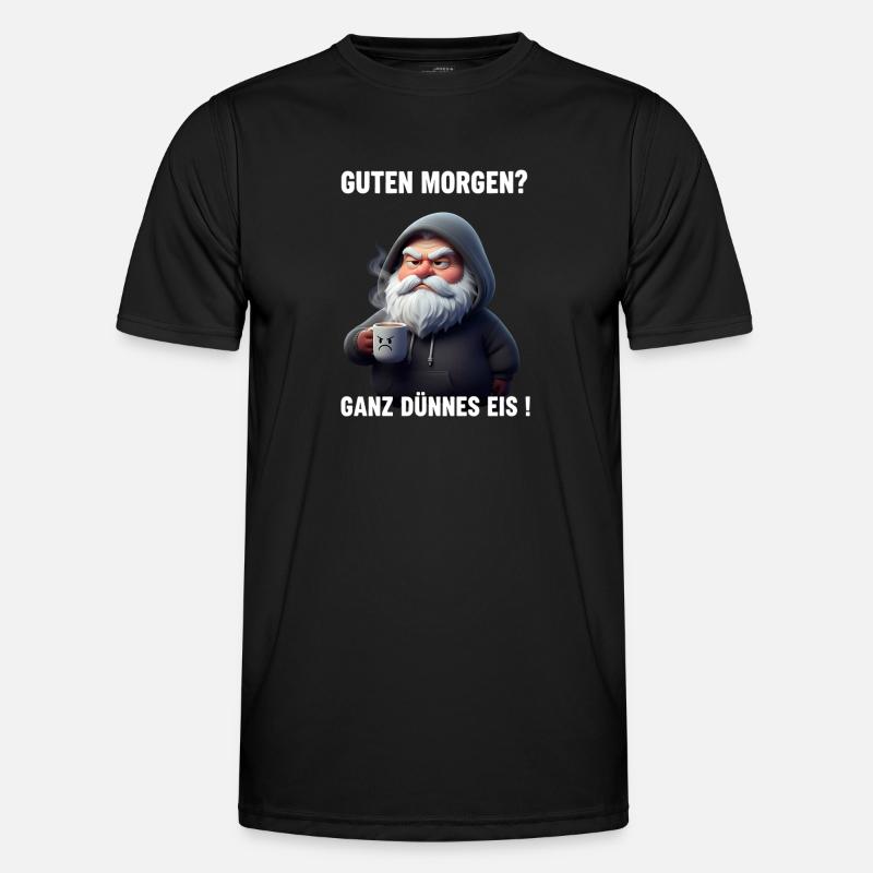 Grummel Weihnachtsmann Dünnes Eis Spruch - Men's Functional T-Shirt - black