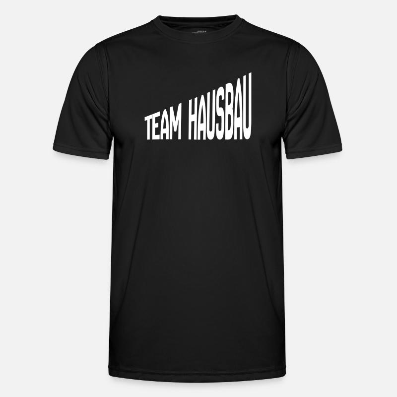 Team Hausbau - Männer Funktions-T-Shirt - Schwarz