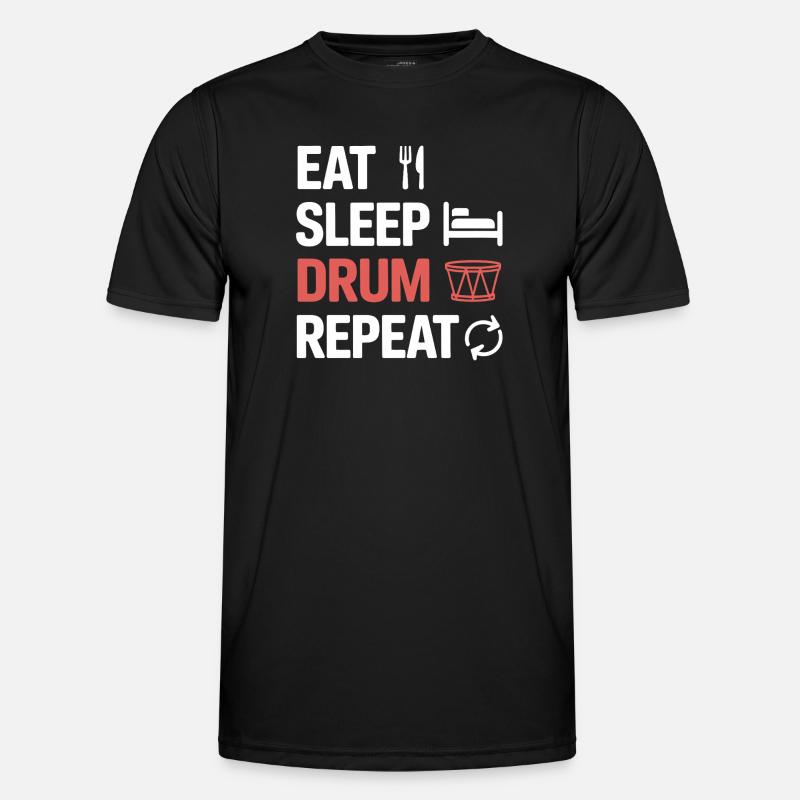 Eat Sleep Drum Repeat - Men's Functional T-Shirt - black