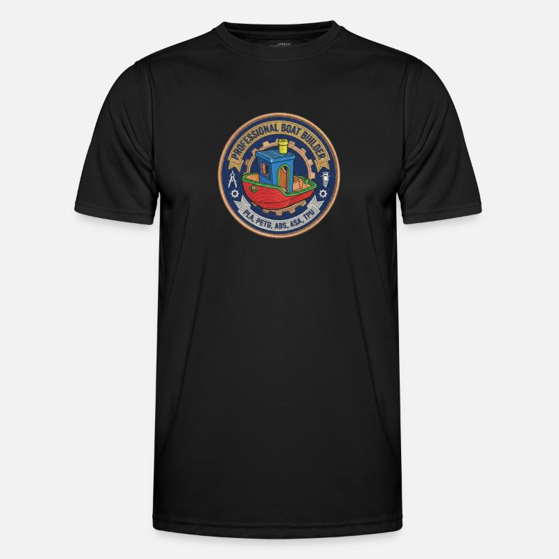 Professional Boatbuilder Benchy Patch - Men's Functional T-Shirt - black