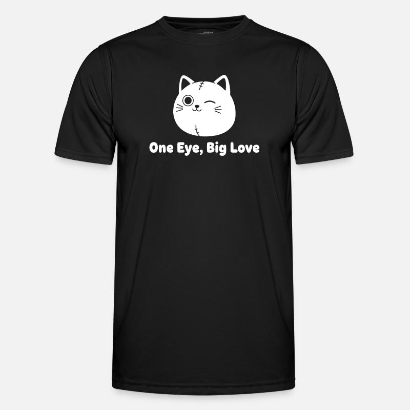 Winkekatze Patchwork Liebe - Männer Funktions-T-Shirt - Schwarz