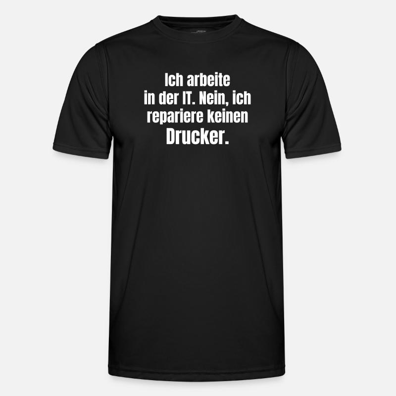 Ich arbeite in der IT – Druckerheld - Männer Funktions-T-Shirt - Schwarz