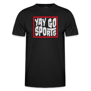 Yay Go Sports Sarcastic Funny Anti Sports Humor - Men's Functional T-Shirt - black - Front - AI Model Male 178 dark (178cm)