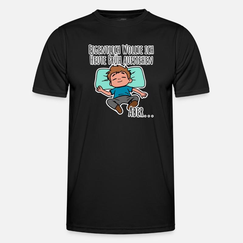 Morgenmuffel? Früh aufstehen oder faulenzen? - Männer Funktions-T-Shirt - Schwarz