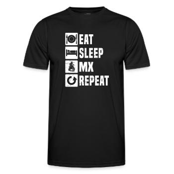 Conception motocross Power Motocross - T-shirt sport Homme - noir - Devant - AI Model Male 178 dark (178cm)