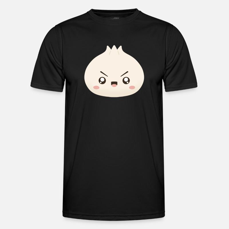 Grumpy Dumpling Cute Mascot - Men's Functional T-Shirt - black