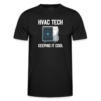 HVAC Tech Keeping It Cool Spruch Techniker - Männer Funktions-T-Shirt - Schwarz - Vorne - AI Model Male 178 dark (178cm)