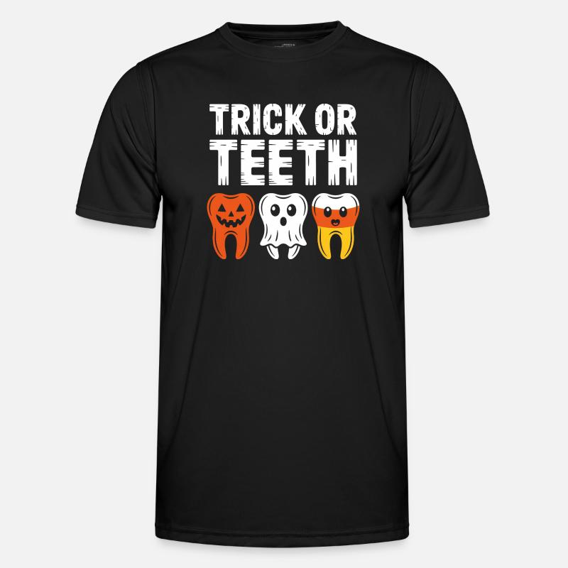 Trick oder Teeth Halloween-Trio - Männer Funktions-T-Shirt - Schwarz