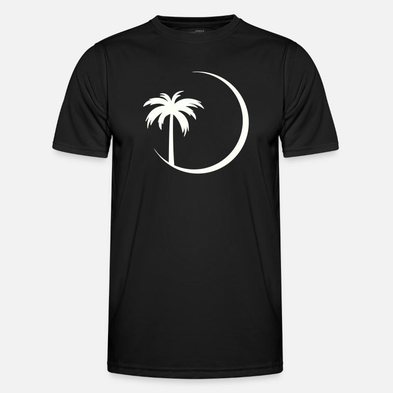 Palm Circle Silhouette - Men's Functional T-Shirt - black