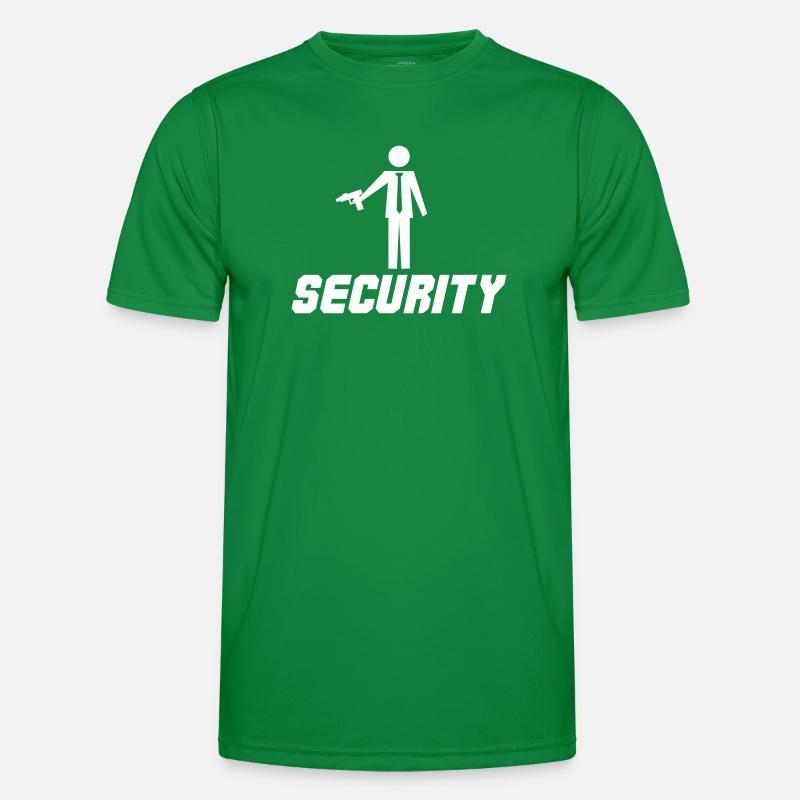Security mit Waffe Männer Funktions-T-Shirt