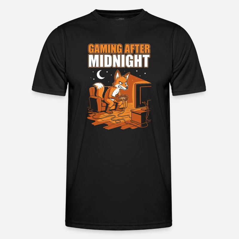 Gaming nach Mitternacht: Fuchs am Controller Männer Funktions-T-Shirt