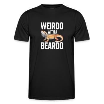 Weirdo with a Beardo - Men's Functional T-Shirt - black - Front - AI Model Male 178 dark (178cm)