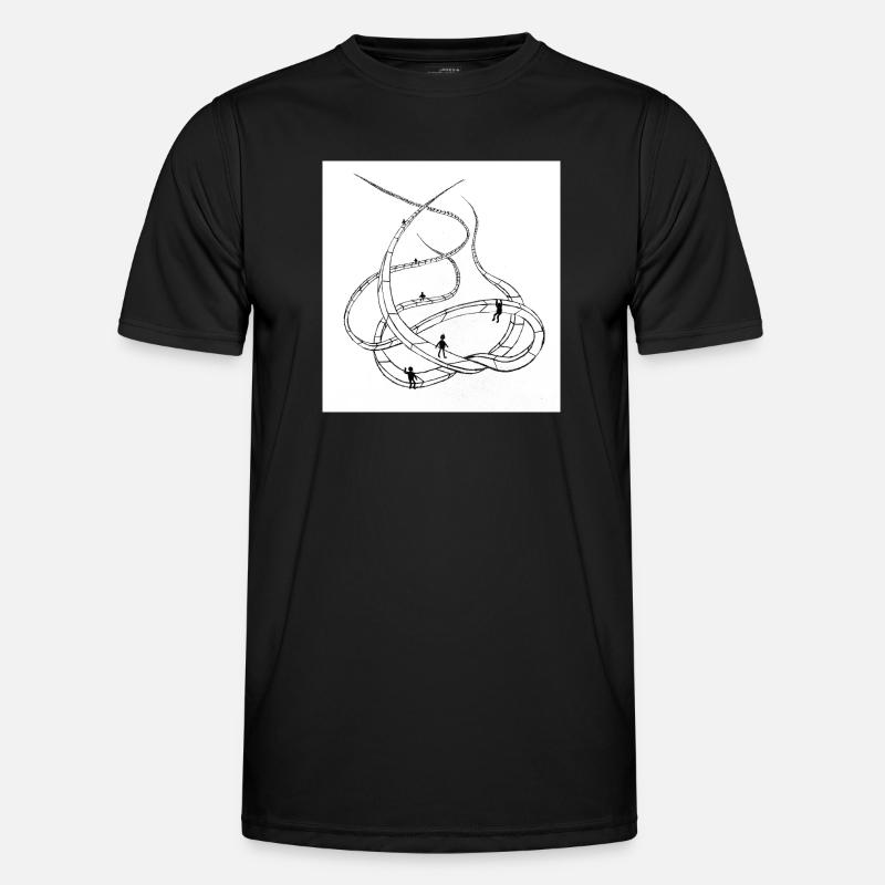 Multi-layered looping paths - Men's Functional T-Shirt - black