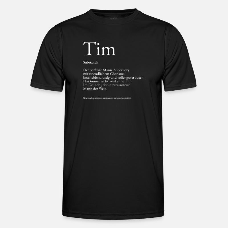 Tim Dictionary Explanation First Name Tim - Men's Functional T-Shirt - black