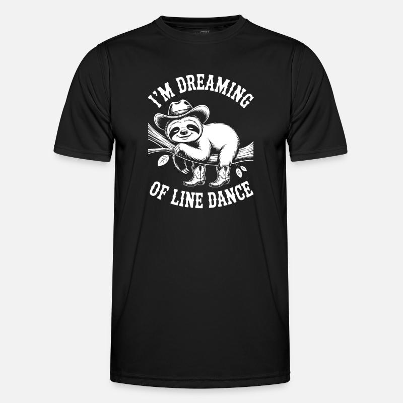 Sloth in line dancing dream - Men's Functional T-Shirt - black