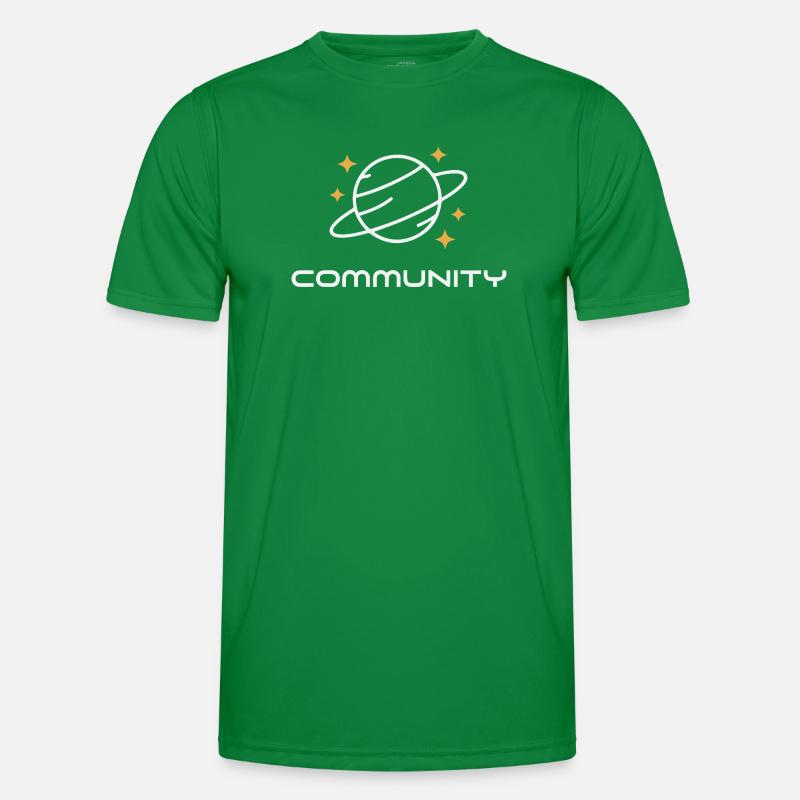 Planet Ringed Unity Männer Funktions-T-Shirt