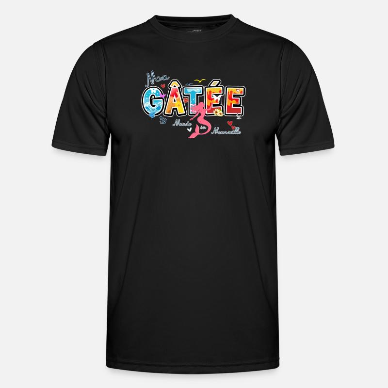 Ma Gatée, Expression marseillaise, valentines gift - Männer Funktions-T-Shirt - Schwarz