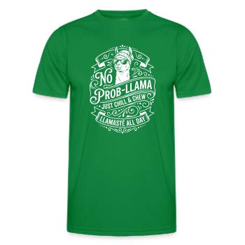 No Prob-Llama Chill & Chew - Männer Funktions-T-Shirt - Kelly Green - Vorne - AI Model Male 178 dark (178cm)