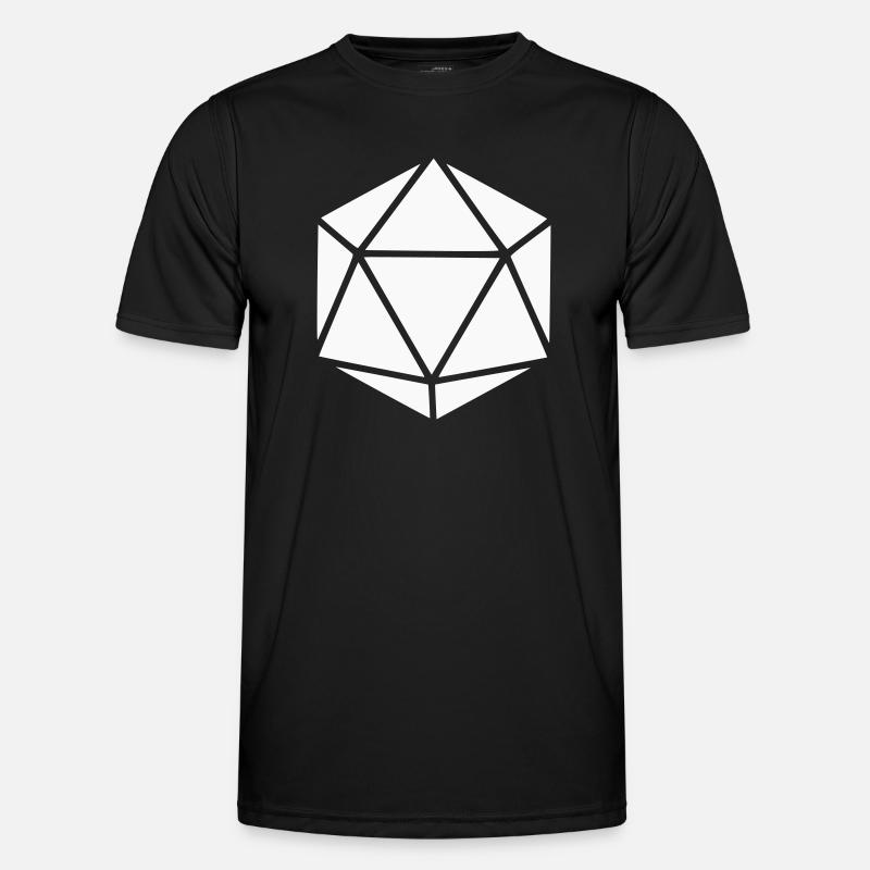 Geometrischer Polyeder Diamant - Männer Funktions-T-Shirt - Schwarz