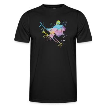 Alpine skiing Winter sports Nordic skiing - Men's Functional T-Shirt - black - Front - AI Model Male 178 dark (178cm)